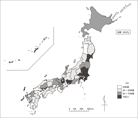 世帯主75歳以上の世帯総数の増加率（2010年〜2035年）